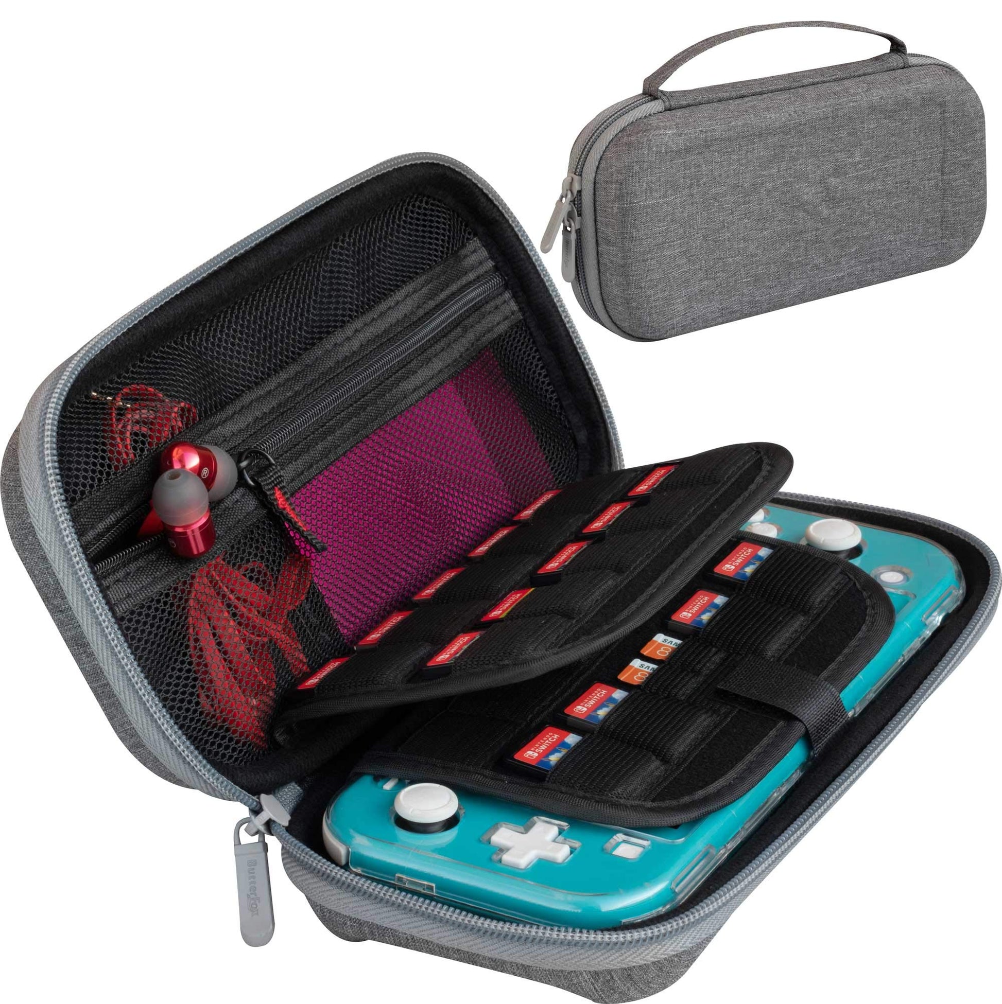 ButterFox Slim Carrying Case for Nintendo Switch Lite with 19 Game and 2 Micro SD Card Holders  Storage for Switch Lite Accessories (Gray)