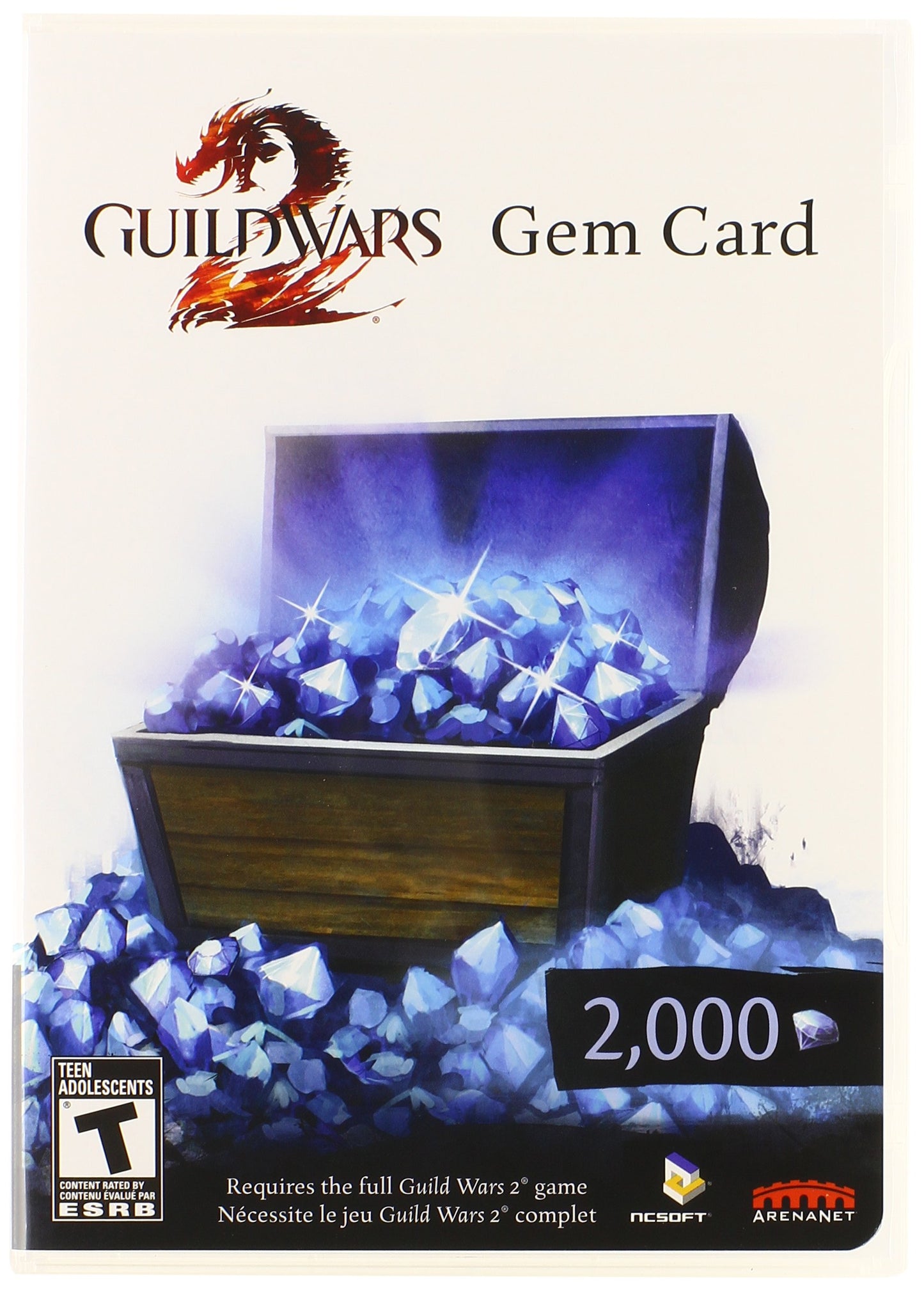 NCsoft Guild Wars 2 Gem Card - PC, Model 8-75646-00203-5, Digital In-Game Currency