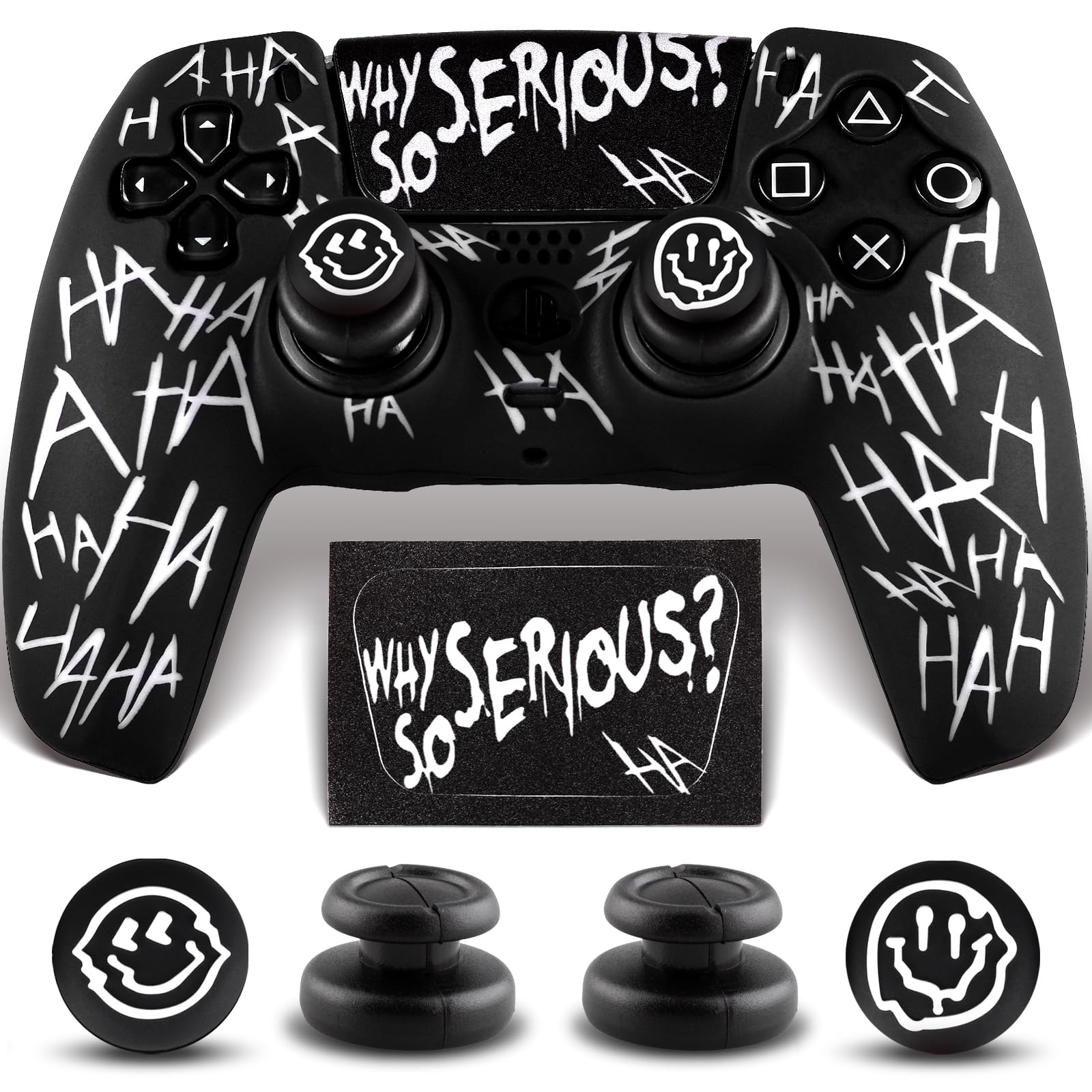 SoAegis Pink Cute Cat-Ear Controller Skin Set  Silicone Controller Cover for PS5 Wireless Grip  Comes with 2 PS5 Thumb Grips and 2 Cartoon Stickers
