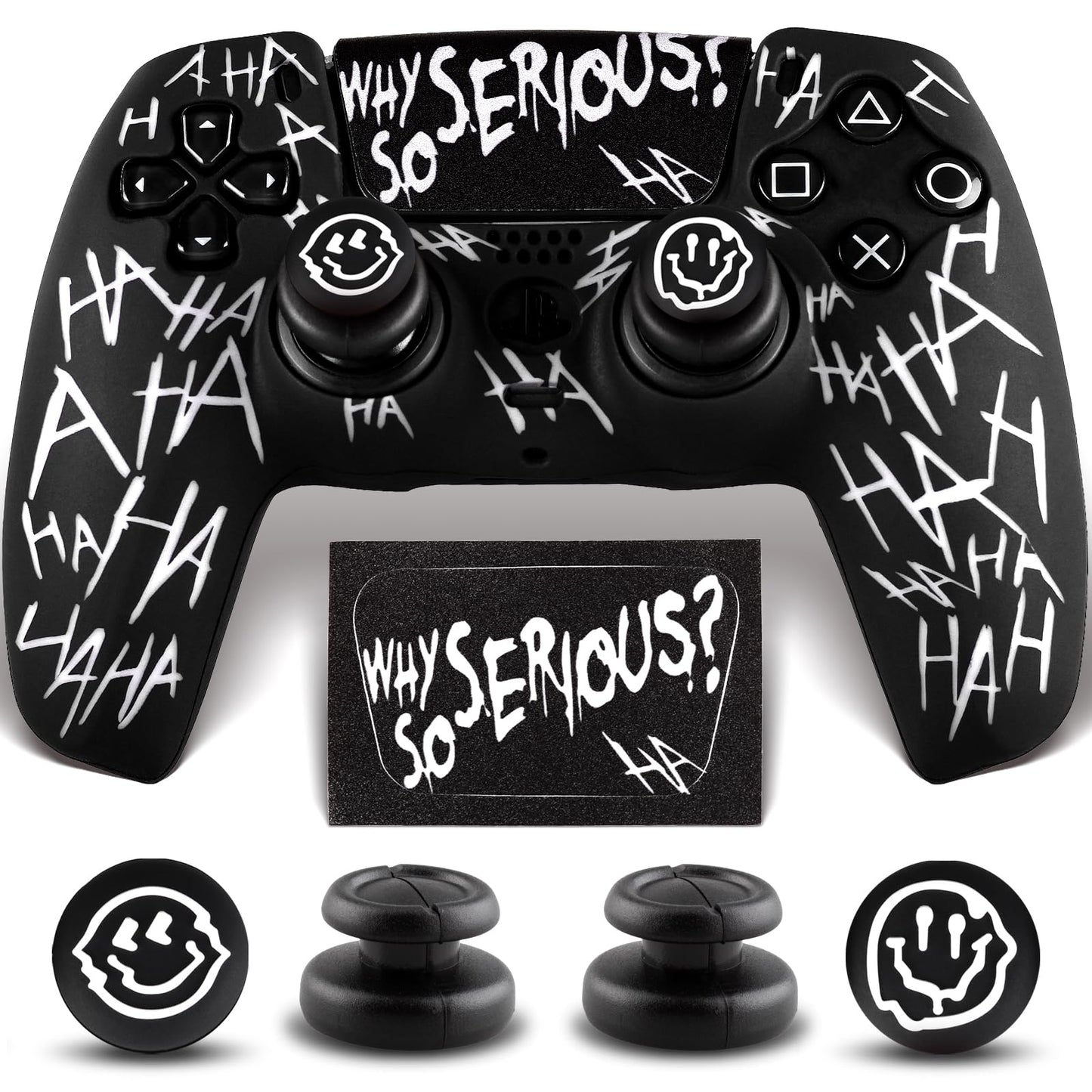 SoAegis Anti-Slip Controller Skin Kit  with 2 Thumb Grip Cover & 2 Elevated Base  Silicone Controller Case with Textured Grip for PS5 DualSense Wireless Edition