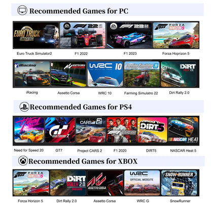 PXN V99 Force Feedback Racing Wheel with Pedals & Shifter for PC, PS4, Xbox - 270/900° Detachable, Black, 13.28 x 11.82