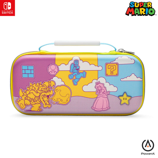 PowerA Hard Shell Protection Case for Nintendo Switch & Lite, Mario Mushroom Kingdom Art, Model NSCS0342-01, 9 Game Cards Storage
