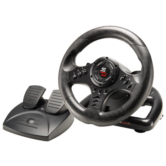 SUBSONIC Superdrive SV450 Racing Steering Wheel with Pedals for Xbox, PS4, PC - Black - Model SA5426-NG