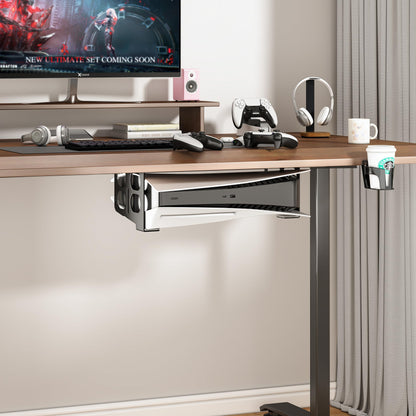 Niffgaff PS5 Under Desk Mount - Heavy-Duty Metal Holder, Space-Saving Design, Anti-Slip Pads, Black