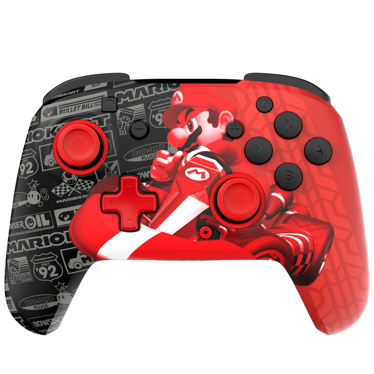 PDP REMATCH GLOW Wireless Nintendo Switch Pro Controller  Full Motion Controls - Licensed for Nintendo Switch & Switch Lite & OLED Model  Rechargeable Battery Power  Glow in the Dark: Grand Prix Mario