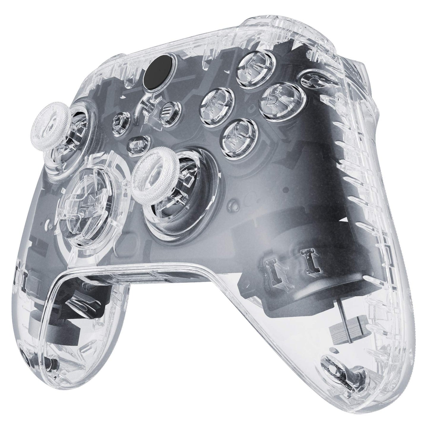 eXtremeRate Transparent Clear Controller Housing Shell Case for Xbox Series X/S, Model QX3M501, Custom Replacement Side Rails