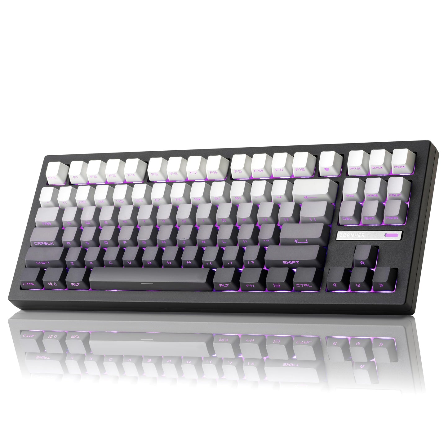 ZORNHER ZH870 Wireless Mechanical Gaming Keyboard 80% Black Custom Creamy Sound Keyboard with Shine Through PBT Keycaps Pre-lubed Linear Switches Hot-Swappable RGB Backlit 2.4GHz/USB-C/BT5.0