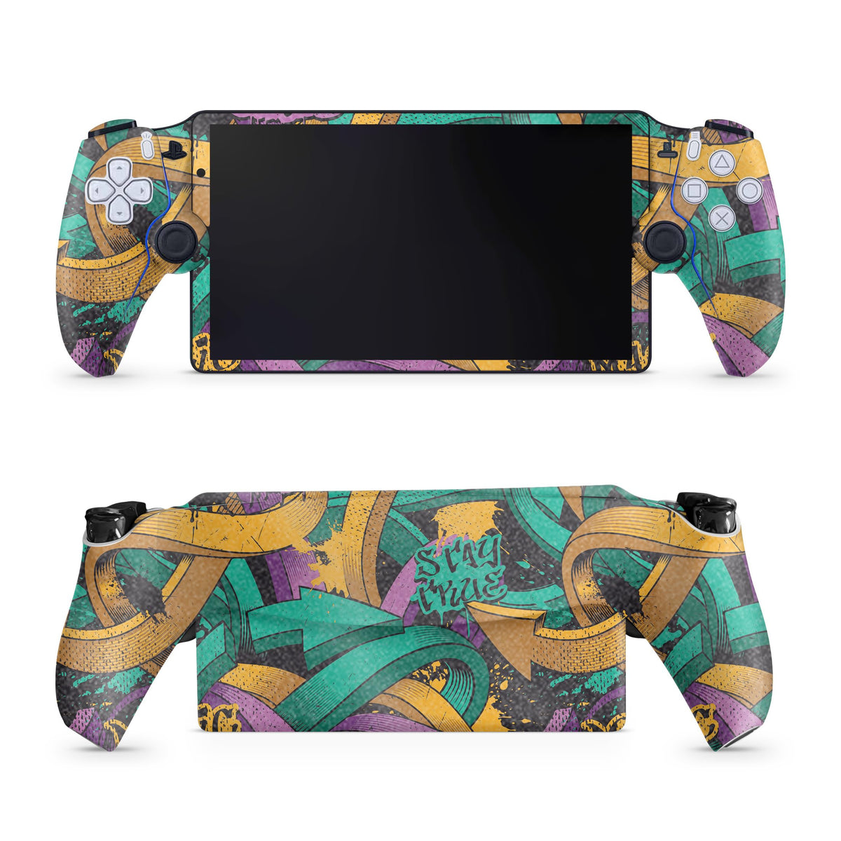 Glossy Glitter Gaming Skin Compatible with PS5 Portal Remote Player - Tertiary Arrows - fine 3M Vinyl Protective Wrap Decal Cover - Easy to Apply | Crafted in The USA by MightySkins