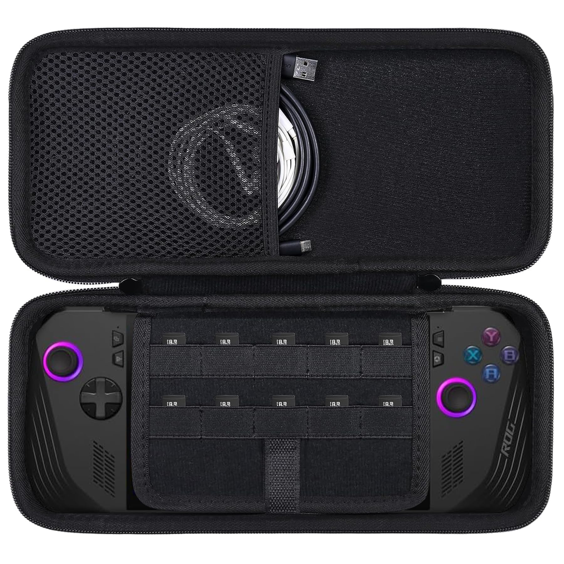 Aenllosi Hard Carrying Case for ASUS Rog Ally 7 Gaming Handheld, Black, EVA Material, Model A1333