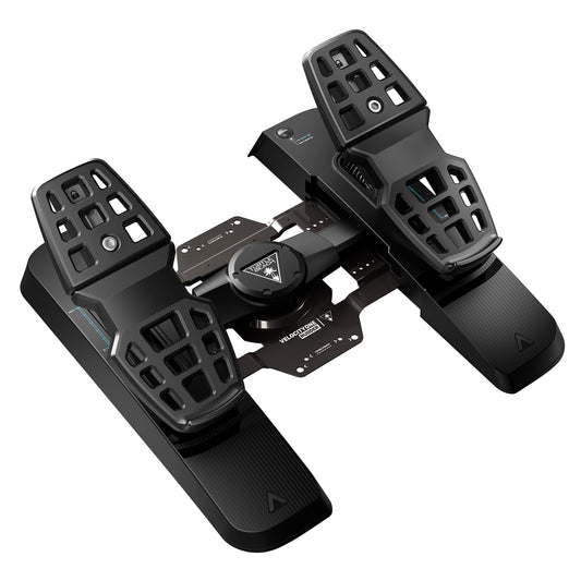 Turtle Beach VelocityOne Universal Rudder Pedals - Smooth Rudder Axis, Adjustable Brakes, Black, Model TBS-0718-05 for Windows & Xbox