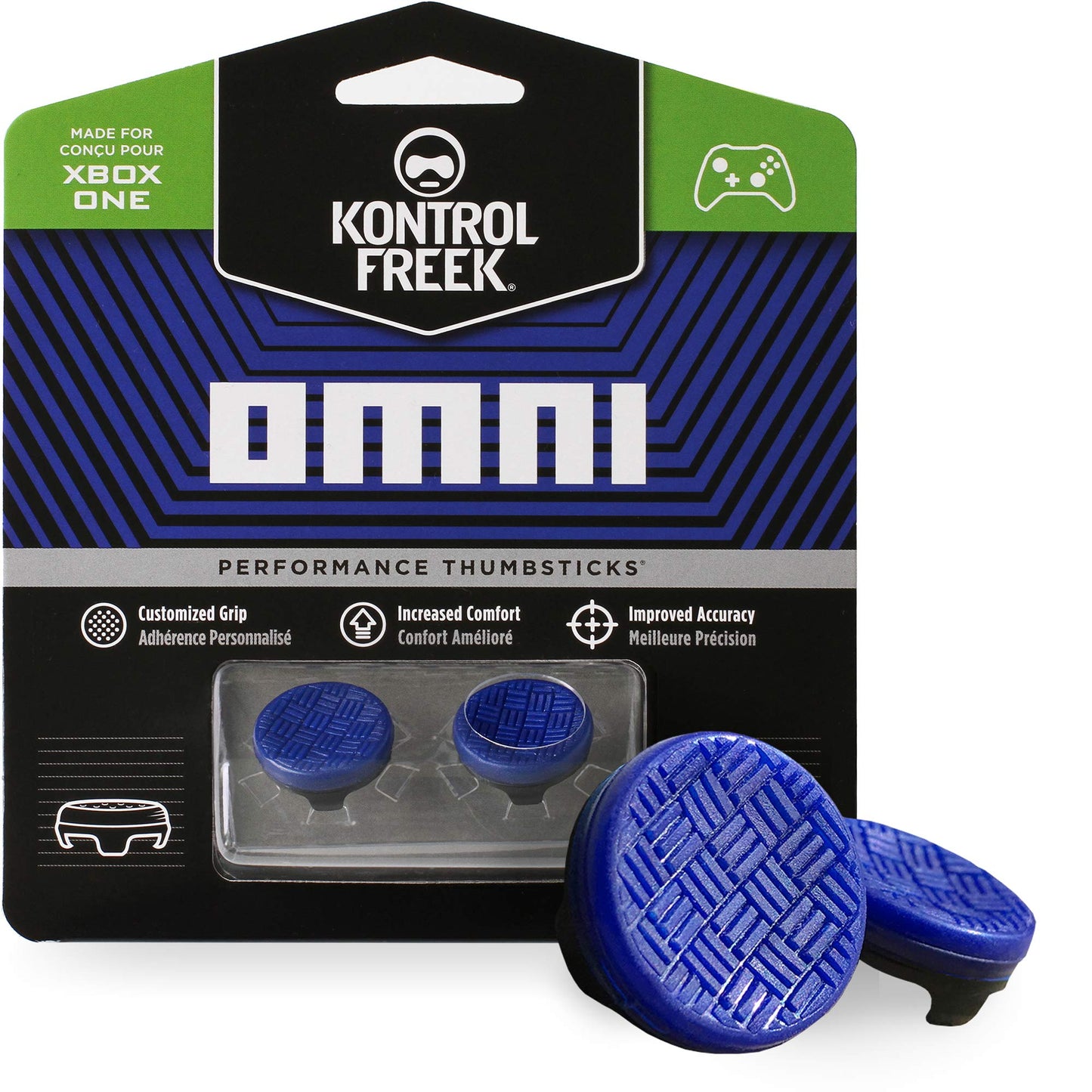 KontrolFreek Omni Performance Thumbsticks for Xbox One/Series X | Low-Rise Concave | Blue