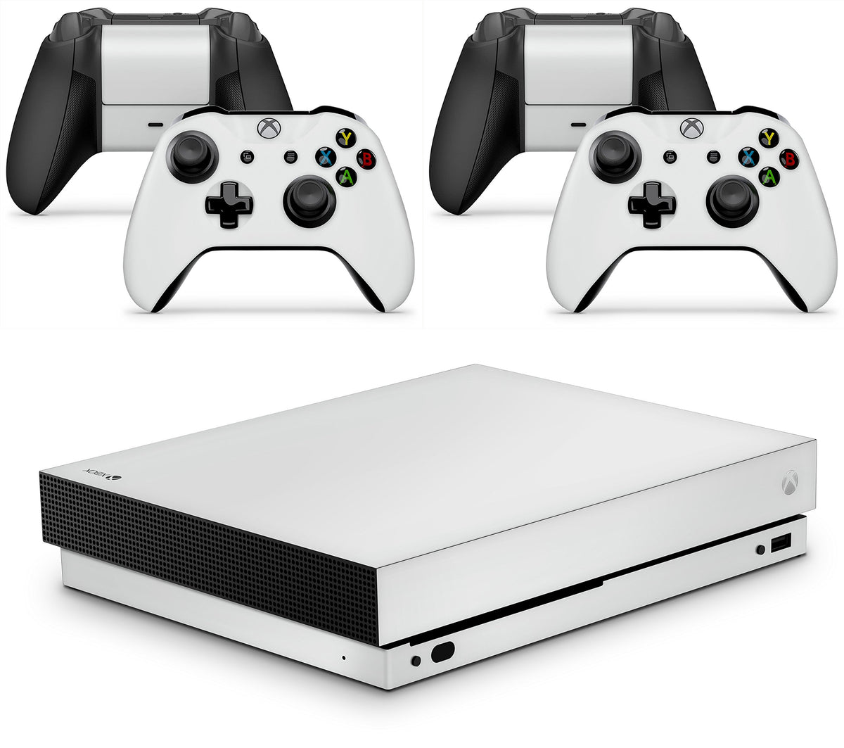 GNG White Console Skin Decal Sticker + 2 Controller Skins Compatible with Xbox One X