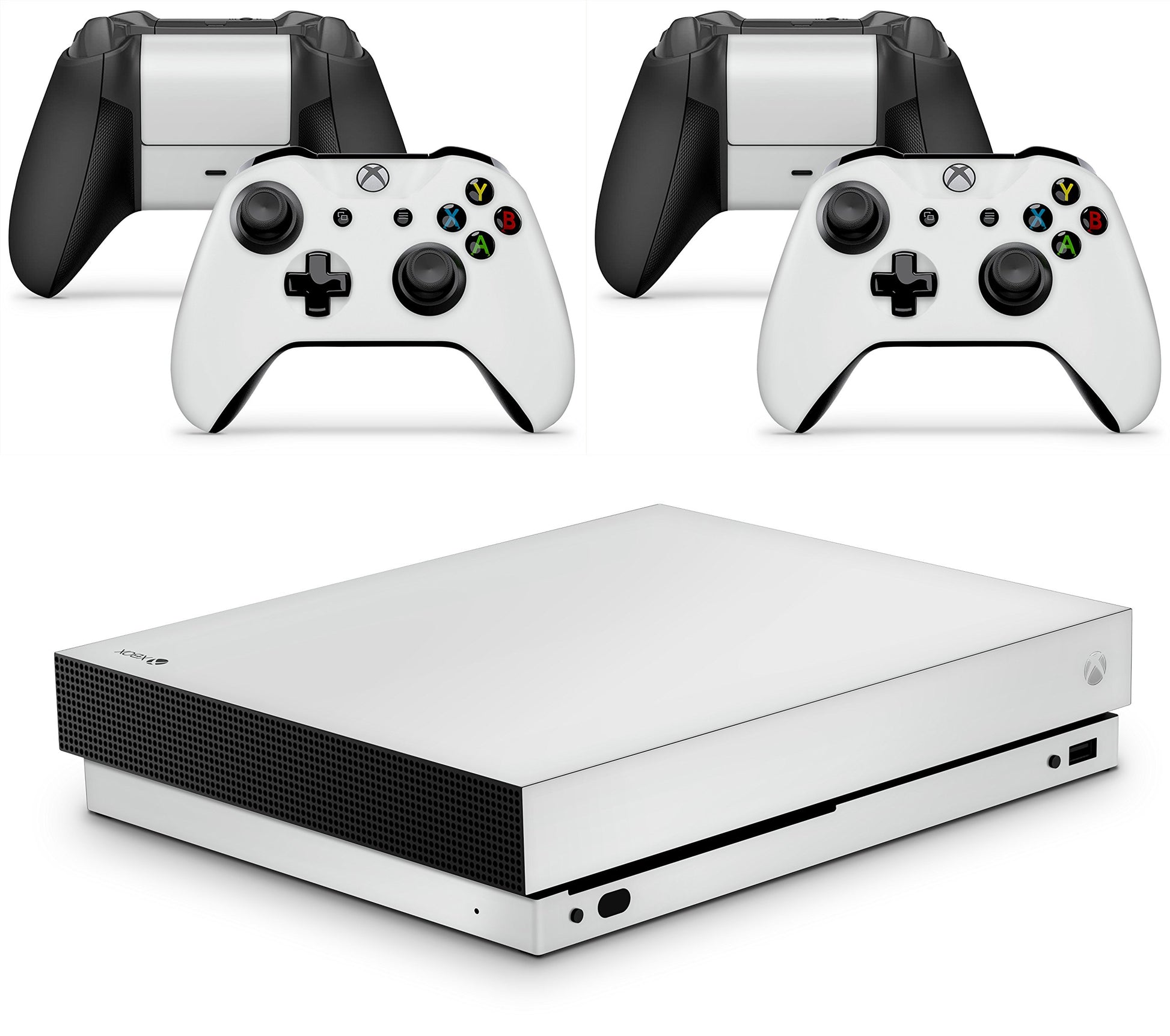GNG White Console Skin Decal Sticker + 2 Controller Skins Compatible with Xbox One X