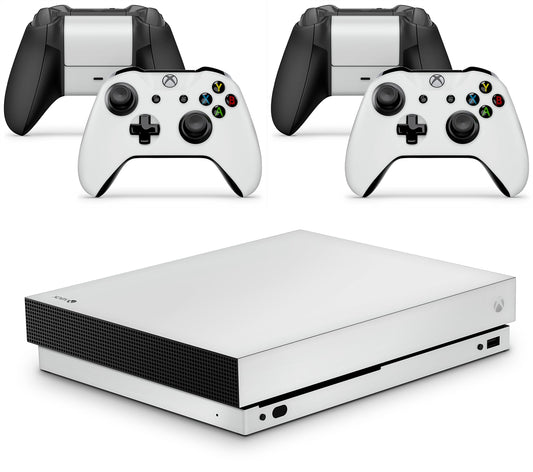 GNG White Console Skin Decal Sticker + 2 Controller Skins Compatible with Xbox One X