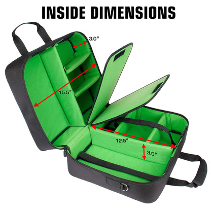 USA GEAR Xbox Series X Carrying Case - Green Nylon Travel Case for Xbox Series X/S, Customizable Interior, Model GRSLS23100GNEW