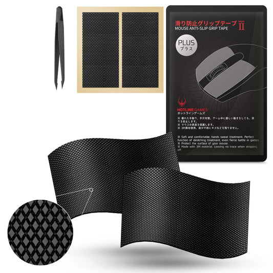 [Grip Upgrade] HOTLINEGAMES 2.0 Plus DIY Version Anti Slip Grip Tape for Gaming Mouse Sweat Resistant Easy to Apply Professional Mice Upgrade Kit