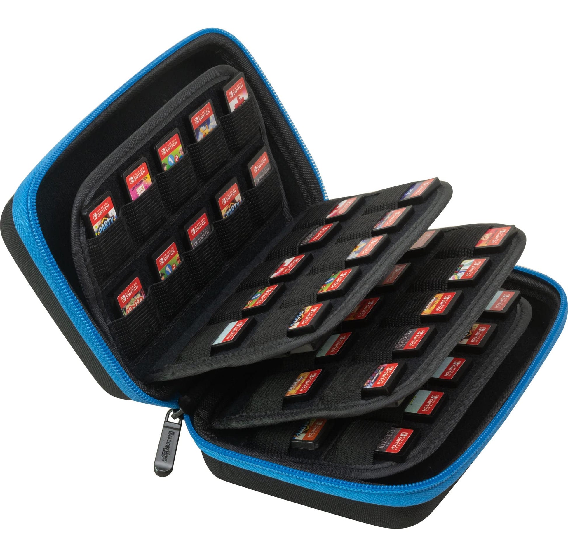ButterFox 64 Switch Game Case for Nintendo Switch  Switch Game Card Storage Holder or SD Memory Card Case (64 Black/Blue)