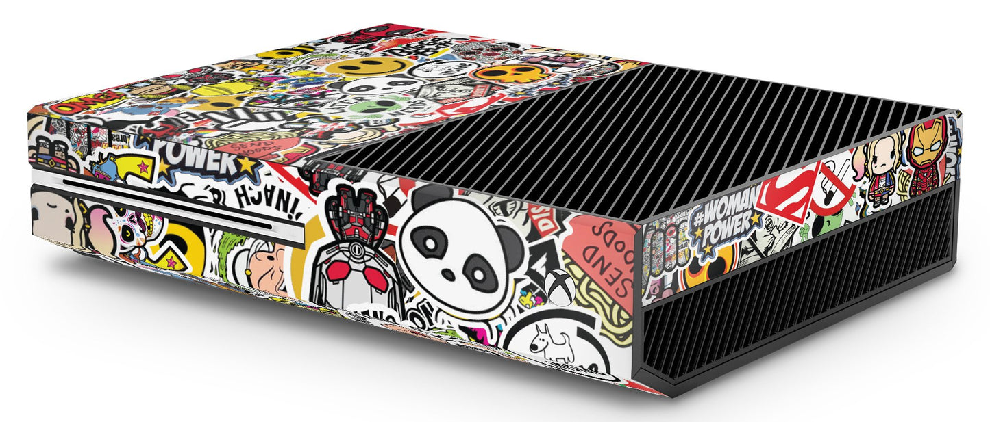giZmoZ n gadgetZ Xbox STICKERBOMB Console Skin Decal & 2 Controller Skins, Vinyl, GNG-XB-STICKERBOMB-SKINS