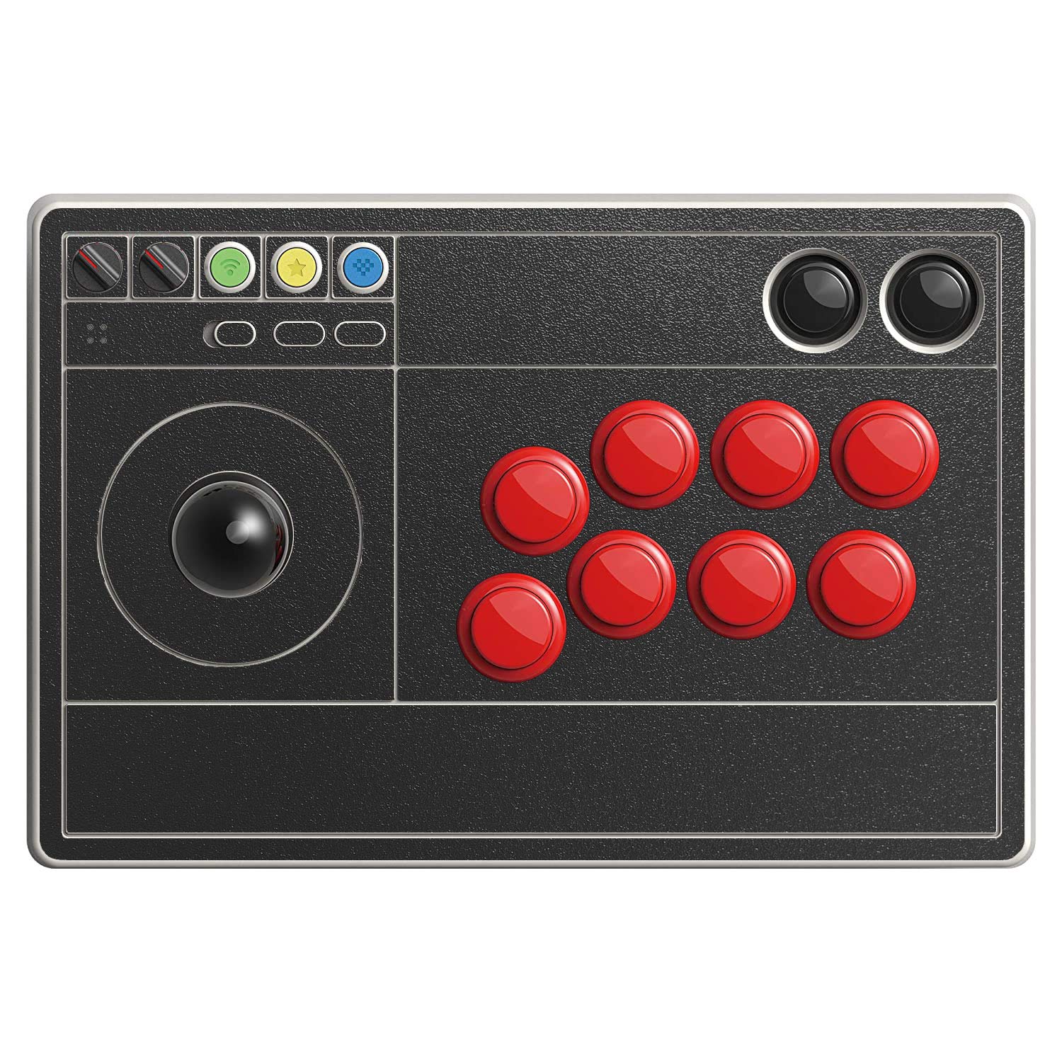SopiGuard Sticker Skin for 8BitDo Arcade Stick Top Panel Only Vinyl Decal Wrap (Rugged Onyx Black)