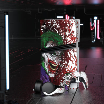 PlayVital PS5 Pro Skin Full Set - Protective Vinyl Decal, Anti-Scratch, Clown Hahaha Design for Console, Controller & Accessories