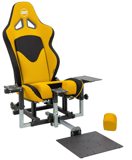 SimFab Modular Flight Simulator Cockpit - DCS Edition, Compatible with Thrustmaster Warthog & Others, Yellow Seat