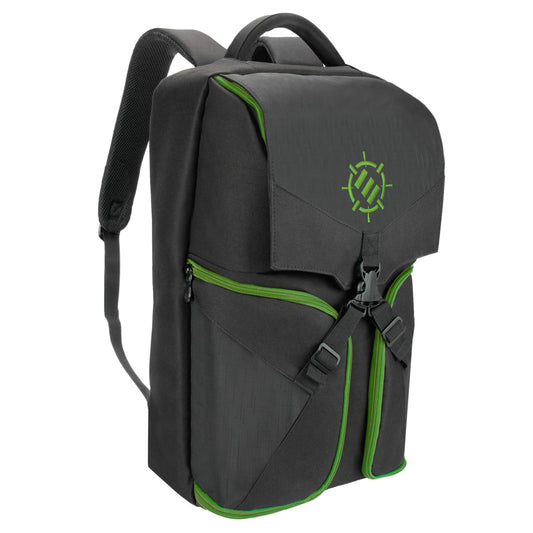 ENHANCE Xbox Backpack - Large Green Carrying Case for Series S, One X, One S - Storage for Controllers, Headset & Games