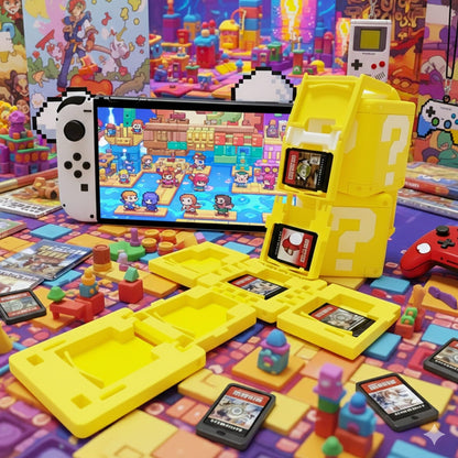 COOAUZ Game Card Holder – 13-Slot Cartridge Case, Yellow, 3D Printed, Fits 1st & 2nd Gen Switch Games, Model KDH001