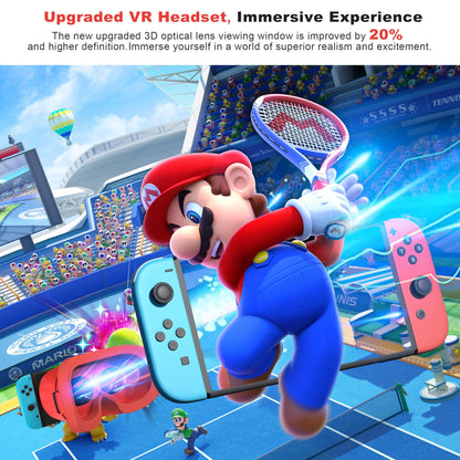 TIMETOP VR Headset for Nintendo Switch OLED - Adjustable HD Lenses, Red, Comfortable Head Strap, 3D Goggles for Kids