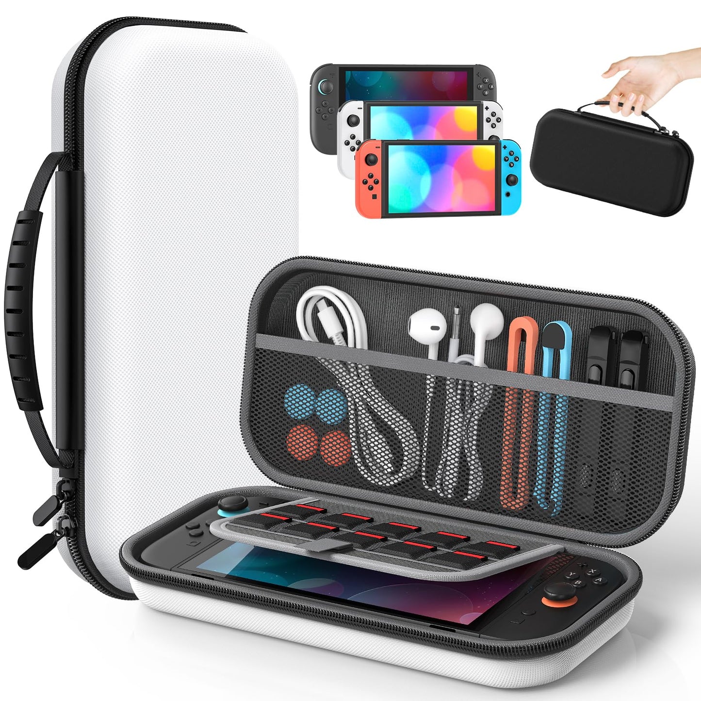 Klipdasse Carry Slim Case for Nintendo Switch 2 (2025)/Switch/OLED  Hard Shell Portable Case with Soft Lining  High Capacity  Lightweight  10 Game Slots  Durable Ballistic Nylon  Accessories Switch 2