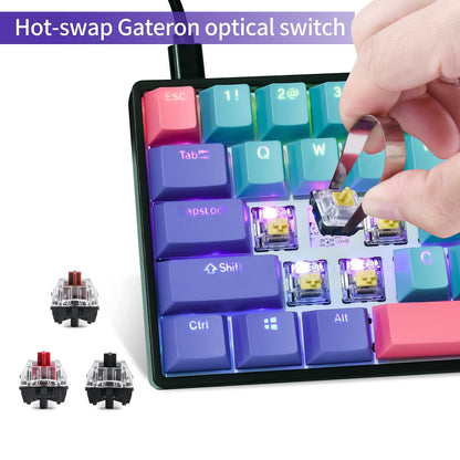 Guffercty Kred GTSP Gk61 60% Mechanical Gaming Keyboard, Gateron Optical Yellow, PBT Keycaps, RGB Backlit, Joker Color