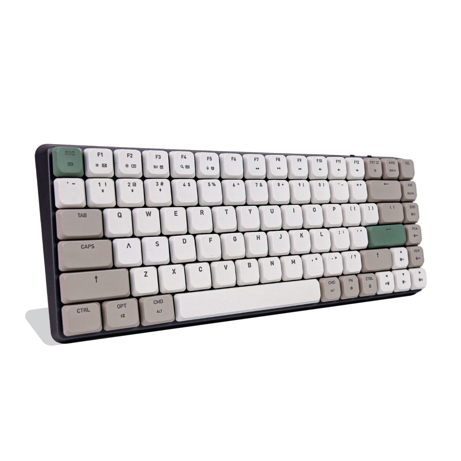 Azio Cascade Slim Mechanical Keyboard, 75% Layout, RGB Backlit, Gateron Brown Switches, Wired/Bluetooth, Forest Light
