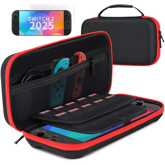Cendron Carrying Case for Nintendo Switch 2 (2025) with 20 Games Cartridges  Scratch-Resistant & Strong Protection for Switch 2 Case  Protective Hard Shell Travel Bag Screen Protector Included