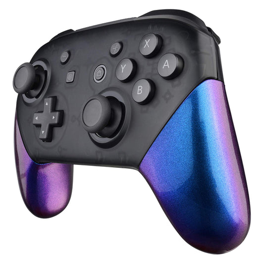 eXtremeRate Chameleon Replacement Handle Grips for Nintendo Switch Pro Controller, Purple Blue DIY Hand Grip Shell for Nintendo 