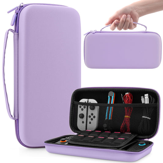 RHOTALL [Portable & Lightweight Carrying Case for Nintendo Switch 2 2025 Travel Hard Protective Switch 2 Case  Protector Accessories with 10 Game Cartridge slot (Purple)