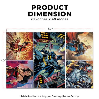 Justice League Comic-Inspired Decor Rug- 62x40 inches