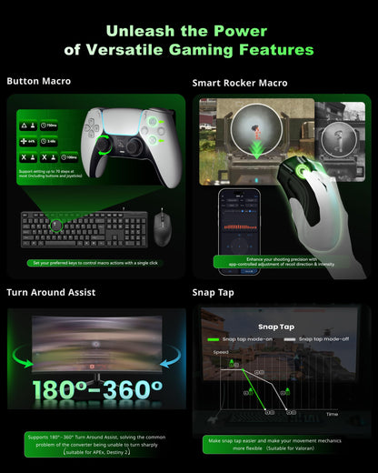 AIMZENIX AX200PRO Keyboard Mouse Adapter | High-Performance Converter for FPS Games | Compatible with PC & Nintendo Switch | White