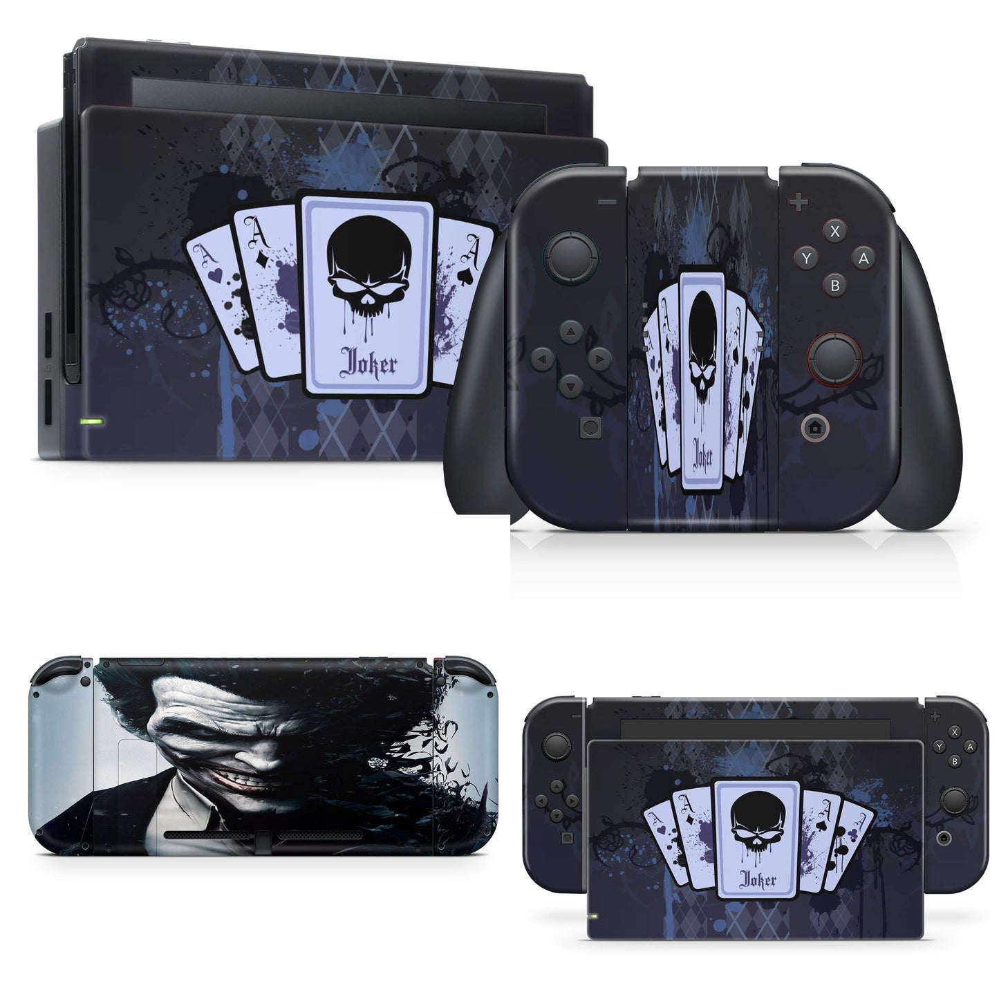giZmoZ n gadgetZ Dark Joker Skin Decal Vinyl Sticker for Nintendo Switch Console + Controller Skins Set