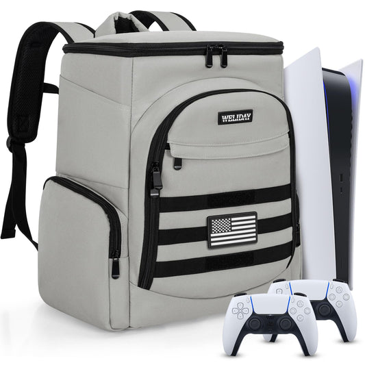 WELIDAY Gaming Console Bag Compatible with PS5/PS5 Slim/PS5 Pro, Protective Travel Case with 15.6 Laptop Compartment Playstation