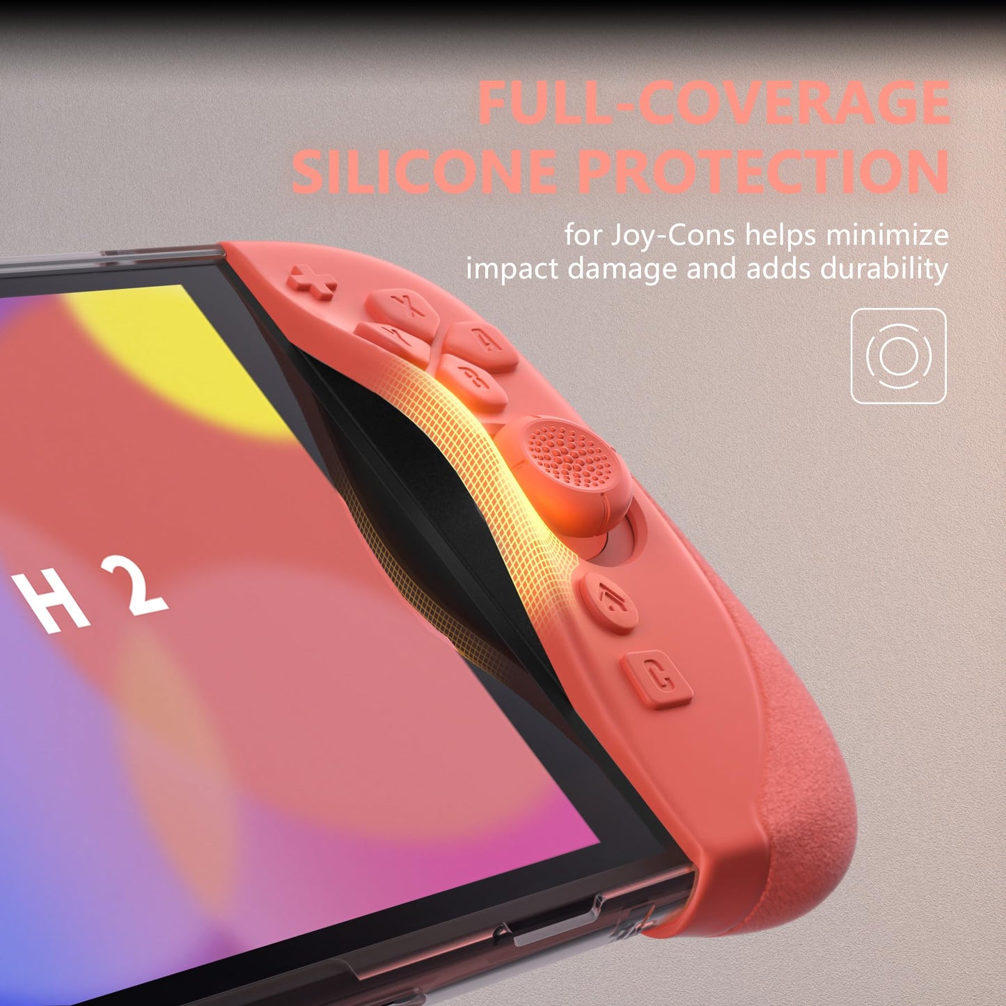 PlayVital Ranger Case for Nintendo Switch 2 - Ergonomic Silicone Grips, Dockable Hard Shell, Blue & Orange