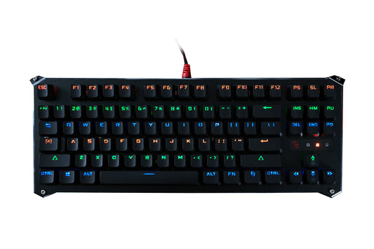 Bloody B830 Light Strike Compact Optical Gaming Keyboard - Tactile & Clicky, 0.2ms Response, Neon LED Backlit, B830-Blue