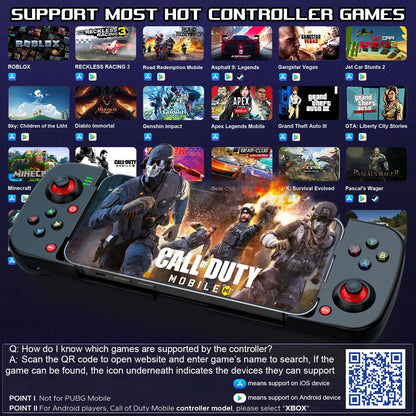 Megadream Mobile Game Controller Gamepad for iPhone iOS Android PC: Works with iPhone 16/15/14/13/12/11, iPad, Samsung Galaxy, T