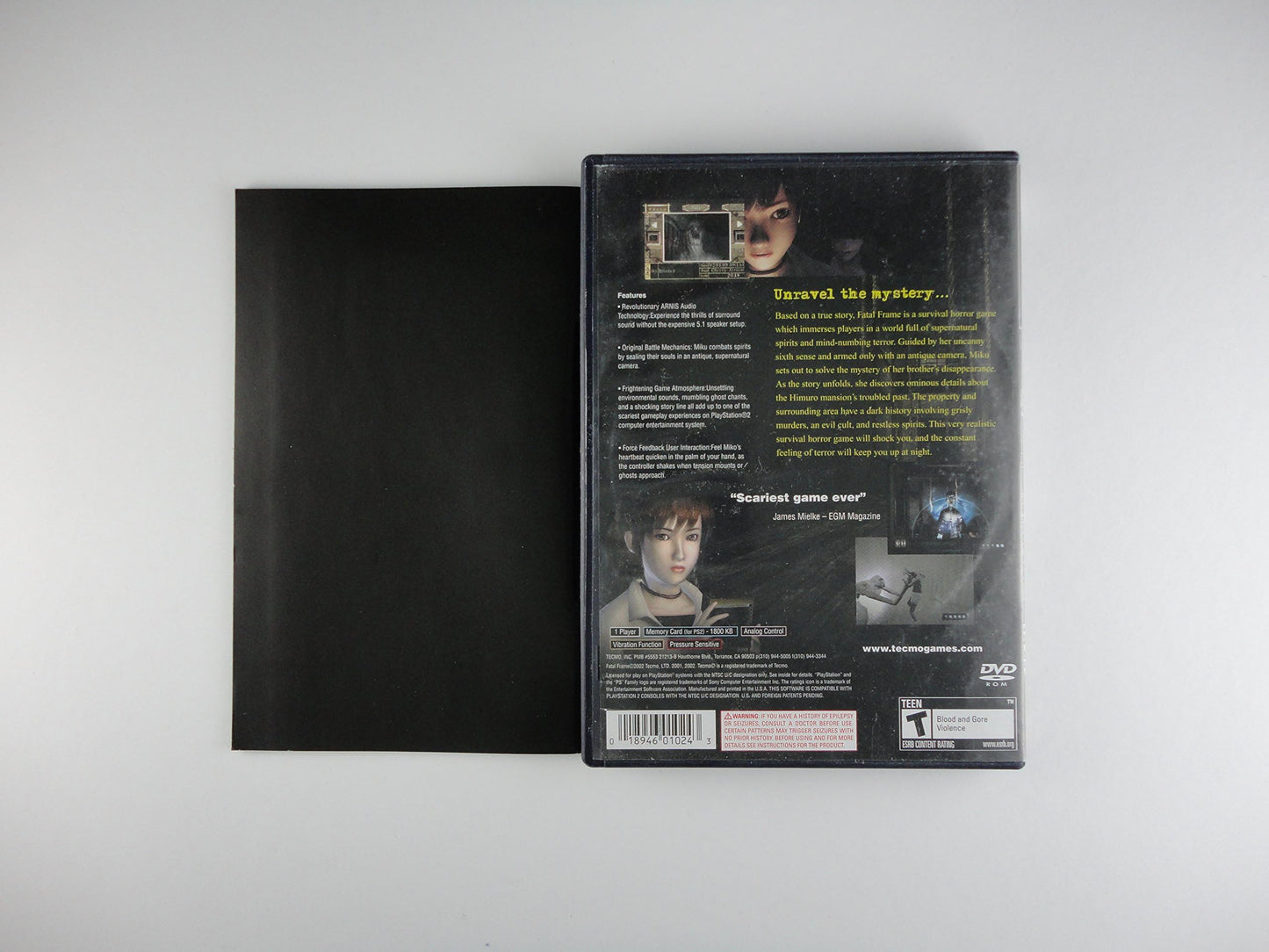 Tecmo Fatal Frame Video Game - Model 018946010243, Horror Adventure Experience