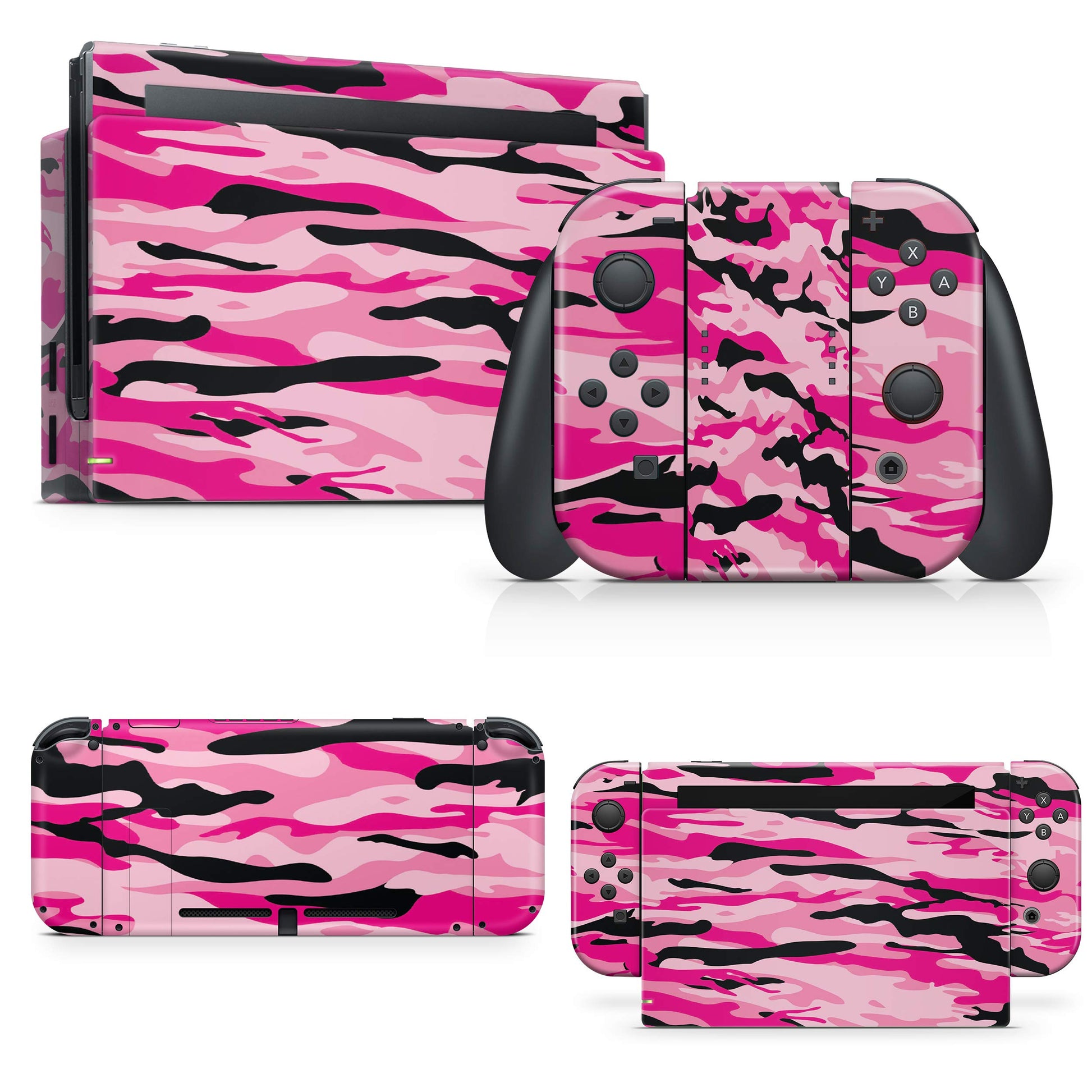 giZmoZ n gadgetZ Pink CAMO Skin Decal Vinyl Sticker for Nintendo Switch Console + Controller - GNG-Switch-PINK-CAMO-SKINS