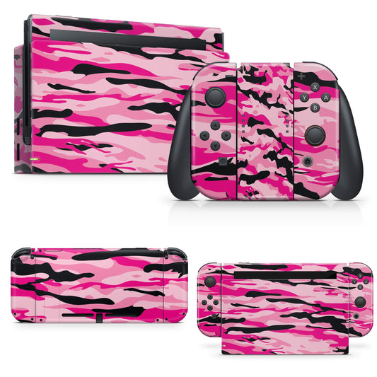 giZmoZ n gadgetZ Pink CAMO Skin Decal Vinyl Sticker for Nintendo Switch Console + Controller - GNG-Switch-PINK-CAMO-SKINS