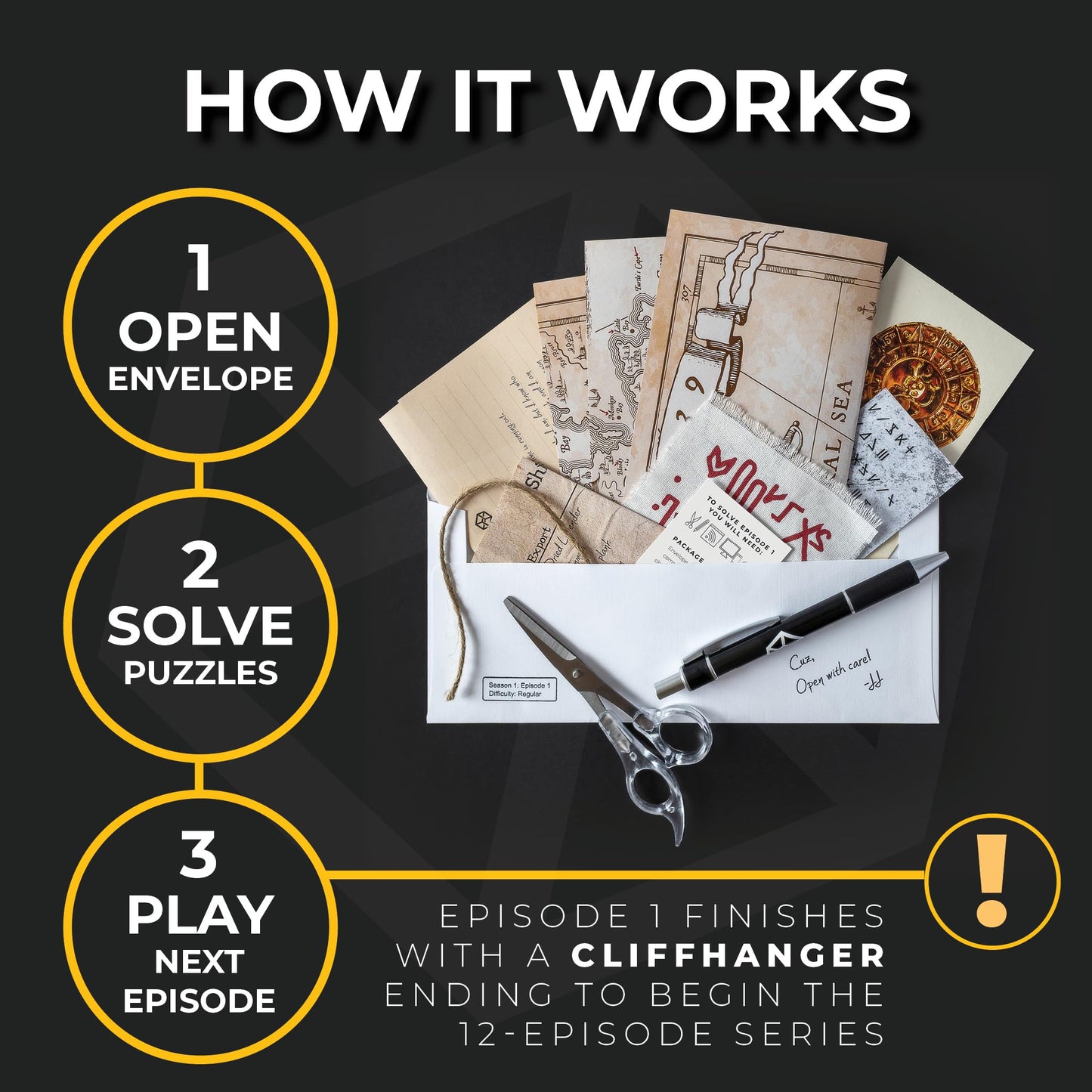 Escape Mail Escape Room Kit - Family Game for 1-4 Players, Ages 15+ - DIY Mystery Challenge, Multicolor, 4.5" x 9.5" x 0