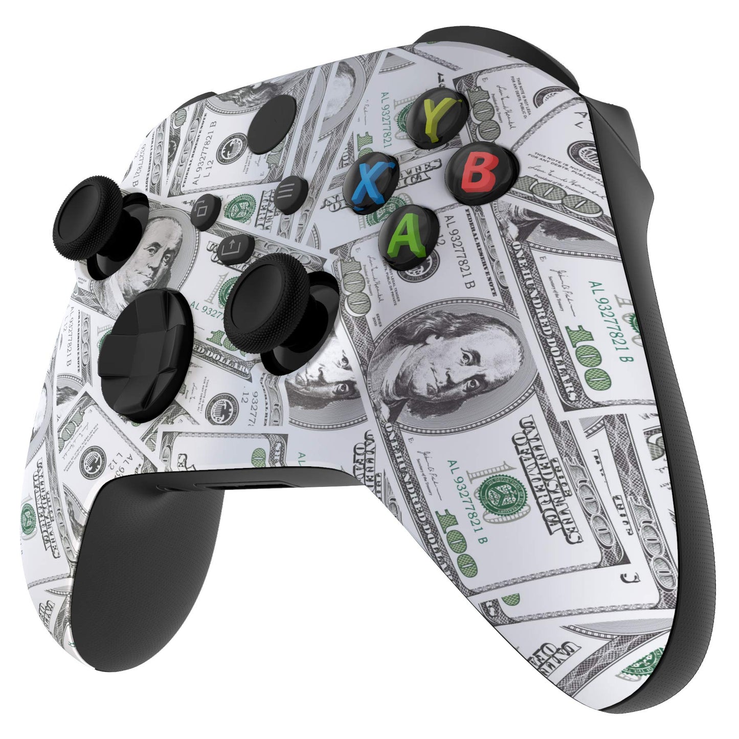 eXtremeRate Custom Shell for Xbox Series X & S Controller - 100 Cash Money Pattern Front Housing Cover, Model FX3S203