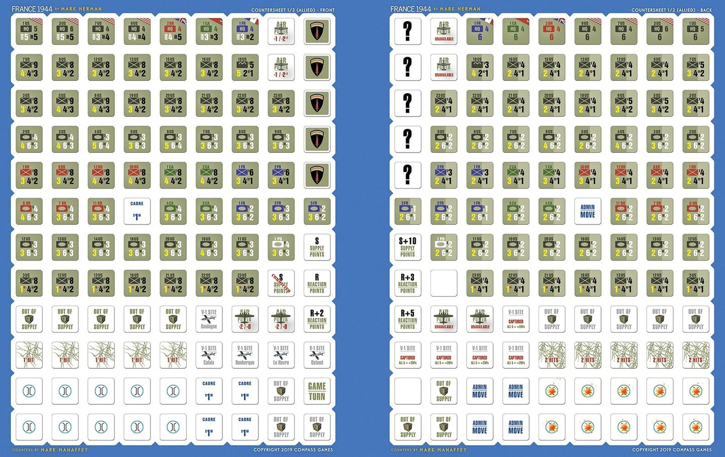 Compass Games France 1944 Board Game - Allied Crusade in Europe, Multicolor, Model CPS1066