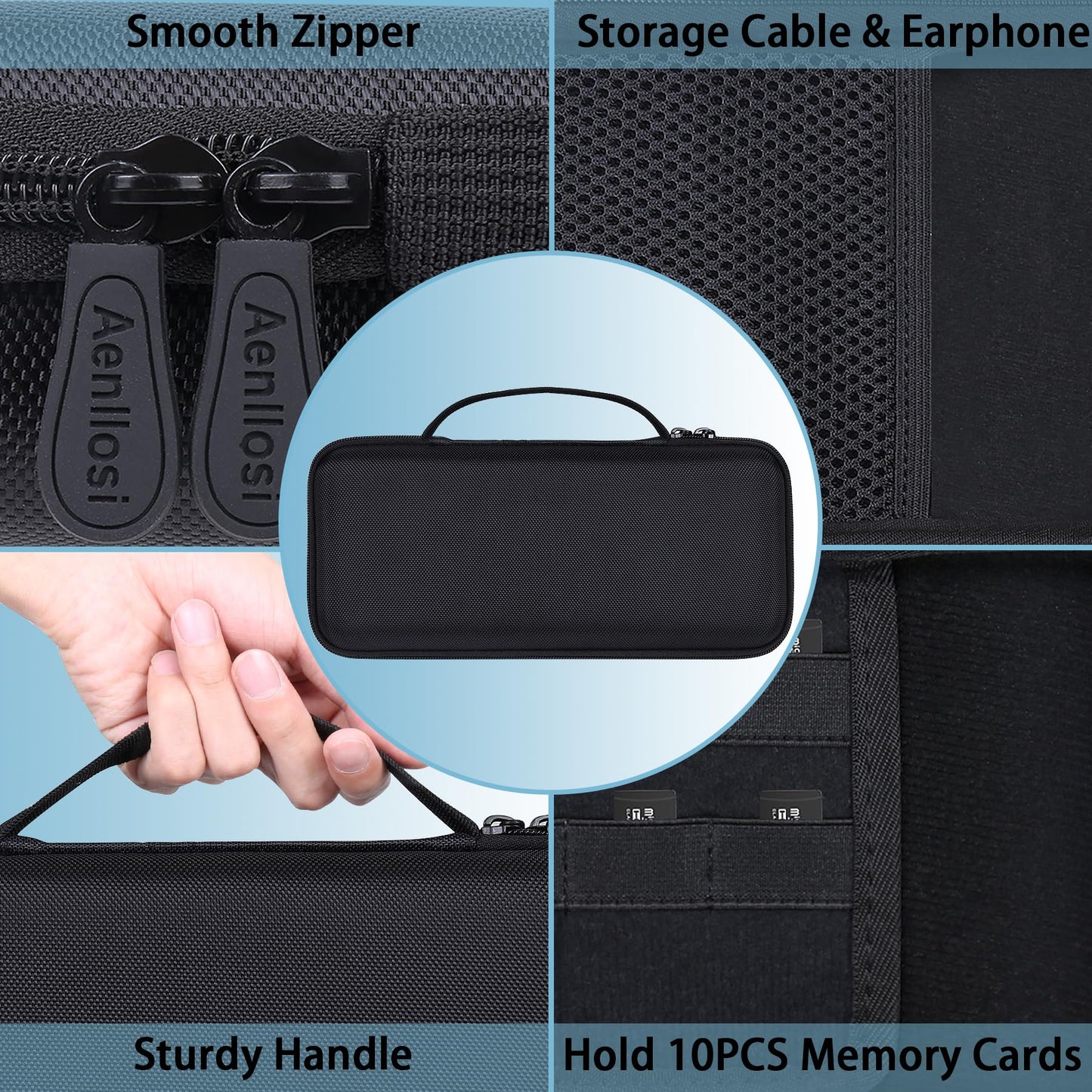 Aenllosi Hard Carrying Case for ASUS Rog Ally 7" Gaming Handheld, Black, EVA Material, Model A1333