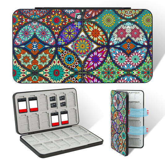 FlyingMage Switch 2 Game Case Holder for Nintendo Switch 2/OLED/Lite Games & Micro SD Cards  Cute Mandala Switch2 Game Card Holder Cartridge Case with 24 Slots Game Card Storage  Totem