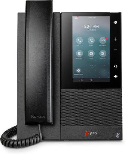HP Poly CCX 505 IP Phone - Corded/Cordless - Bluetooth, Wi-Fi - Black - VoIP - 5 LCD - Model 82Z82AA